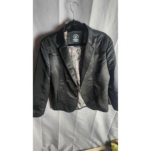 Designs Clothing Men's Black Satin Look Blazer Jacket Paisley Lining Size M
